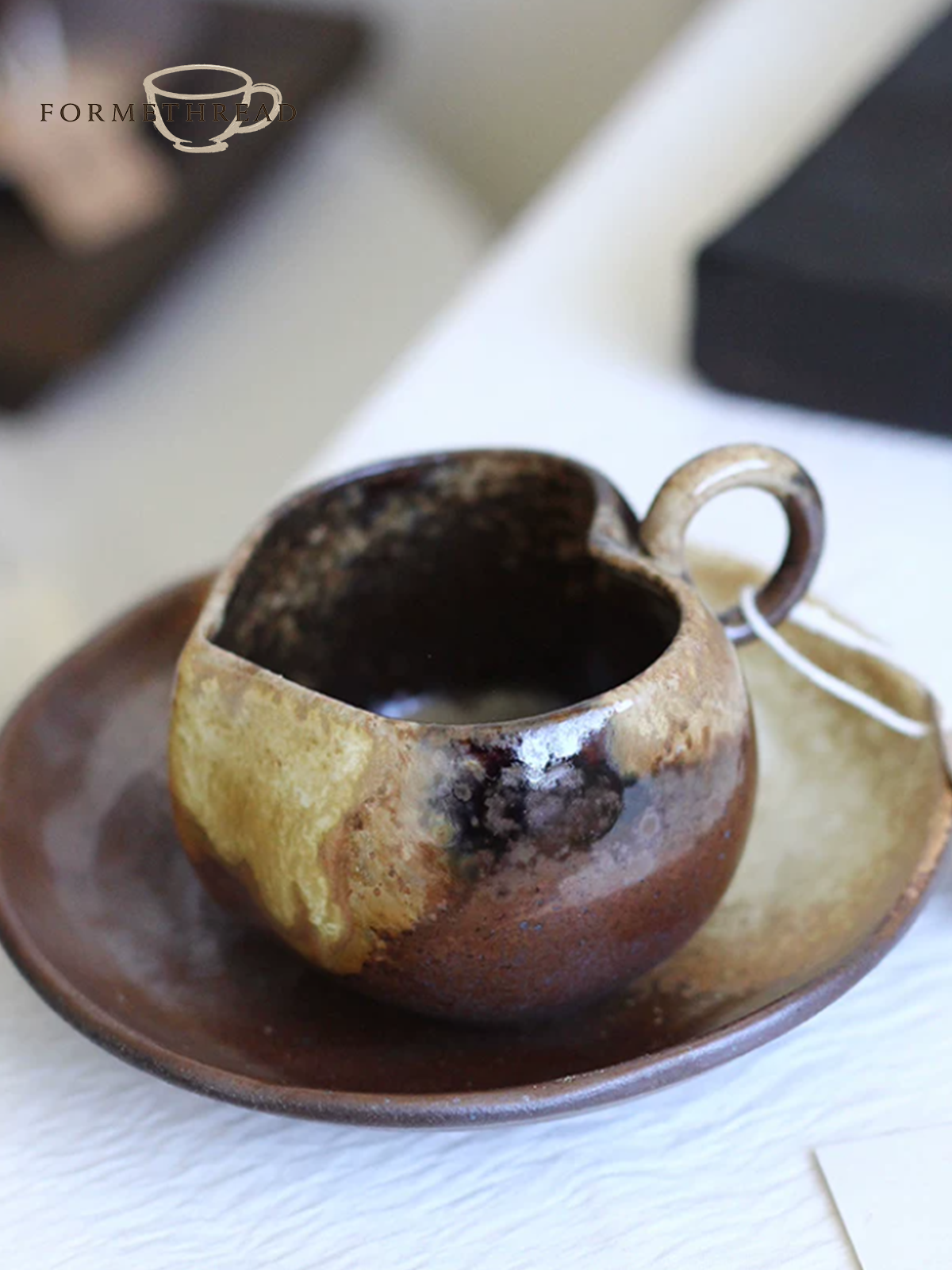Heart Ember Kiln-Glazed Tea Cup