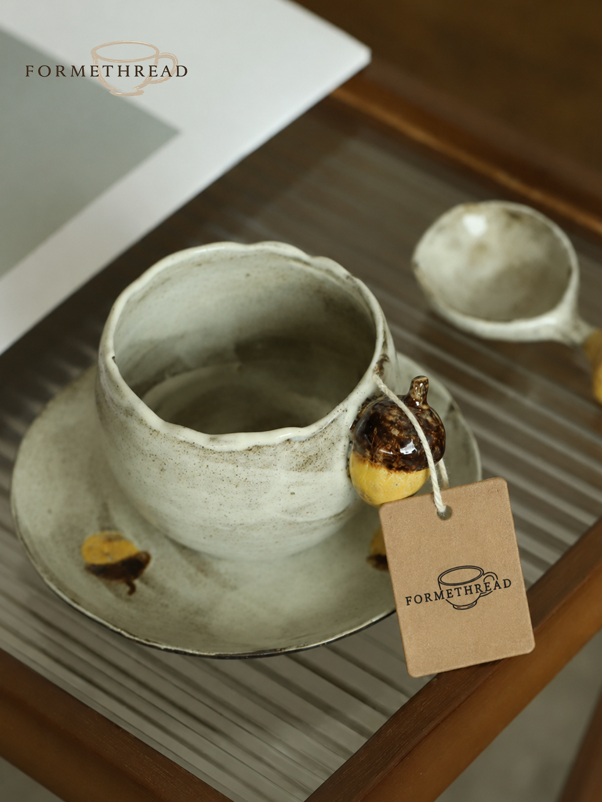 Chestnut Muse Rustic Coffee Cup & Saucer