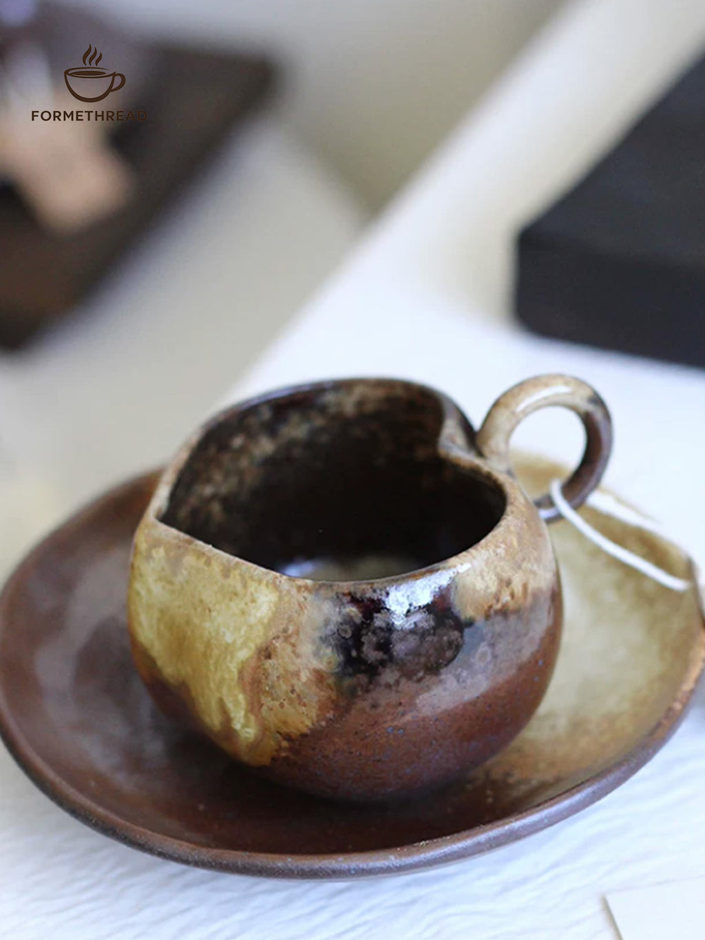 Heart Ember Kiln-Glazed Tea Cup