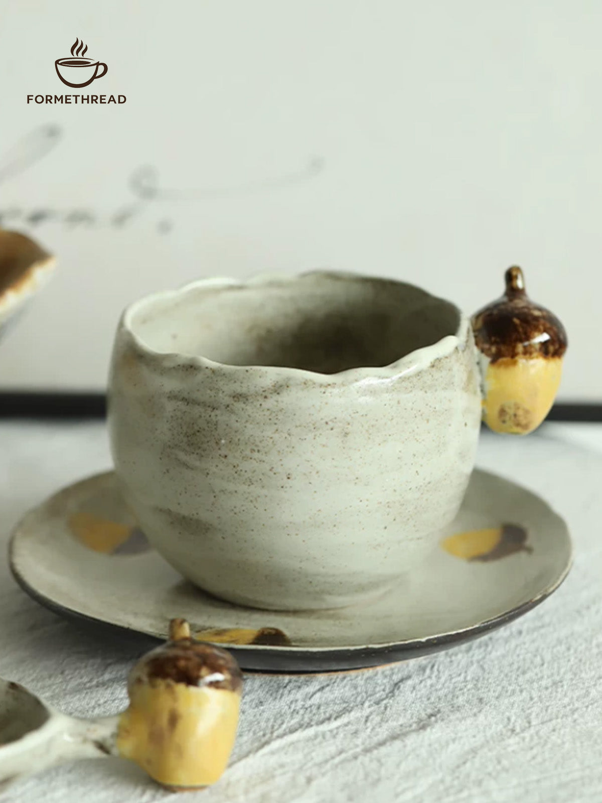 Chestnut Muse Rustic Coffee Cup & Saucer