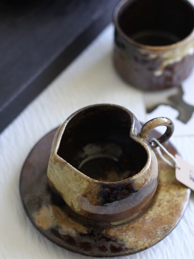 Heart Ember Kiln-Glazed Tea Cup