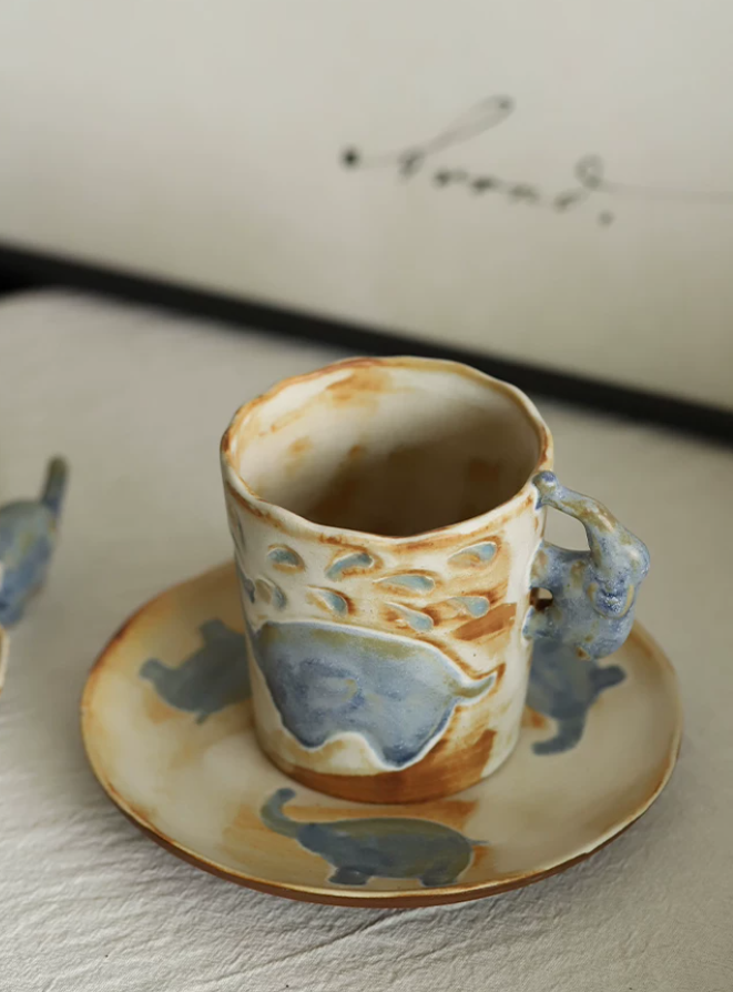 Elephant Muse Retro Ceramic Mug