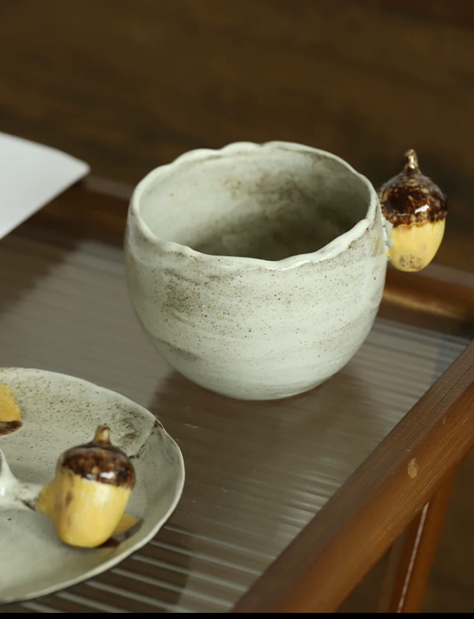 Chestnut Muse Rustic Coffee Cup & Saucer