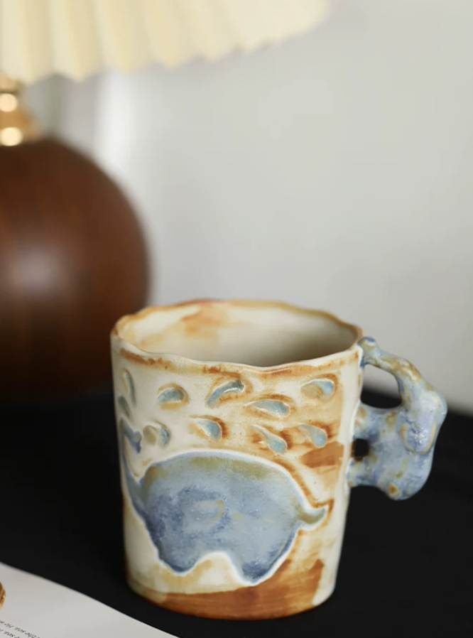 Elephant Muse Retro Ceramic Mug